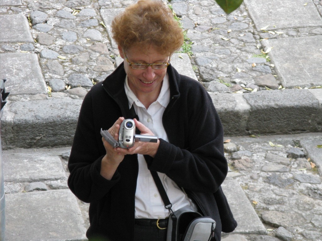 Kate Regan with a camera