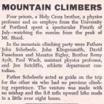 Alumni Bulletin article titled Mountain Climbers.