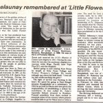 Alumni Bulletin article titled Fr. Delaunay remembered at Little Flower.