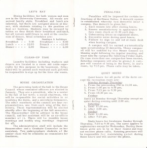 Rules for Villa Maria Hall, 1957