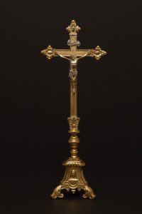 Altar Crucifix owned by Archbishop Alexander Christie, founder of the University of Portland. The Crucifix was later given to Rev. Edward P. Murphy, first President of the University, by Archbishop Christie around 1901.