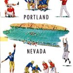 Football program cover. Official Program 25 cents Portland Nevada Multnomah Stadium, Sept. 25, 1949 2 p.m.