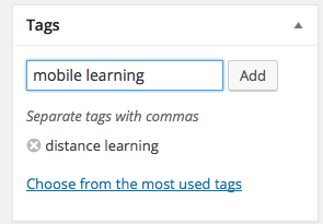 example of wordpress tags interface